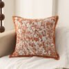 chenille floral cushion cover (7) Chenille floral jacquard cushion cover with piped edges 45x45cm