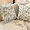 floral pillow, geometric pillow