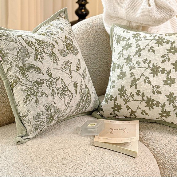floral pillow, geometric pillow