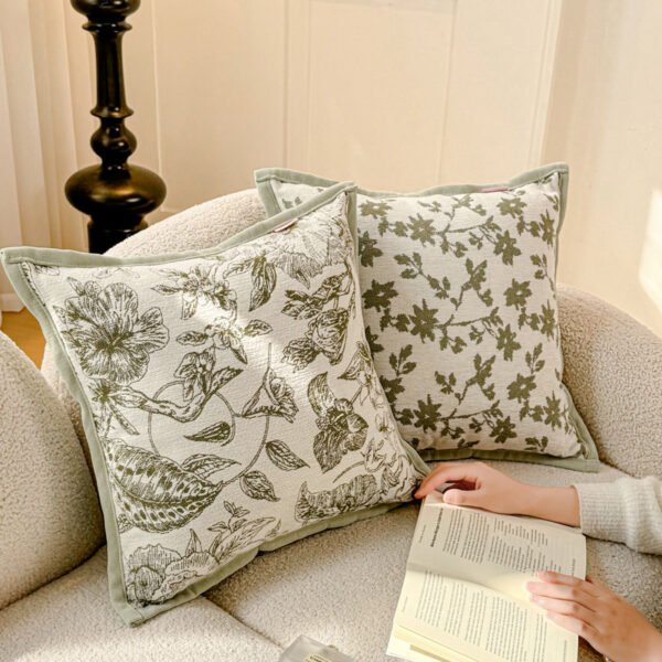 floral pillow, geometric pillow