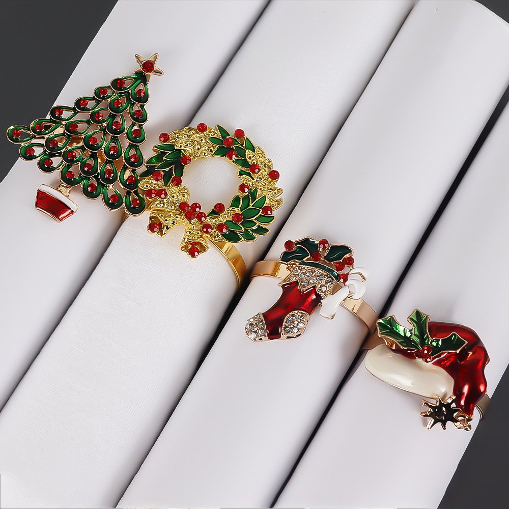 Gold Star and Bell Napkin Ring