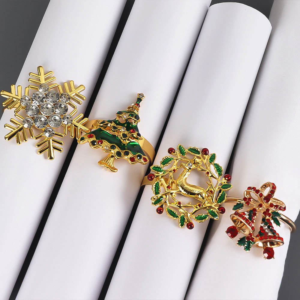 White Snowflake Alloy Napkin Ring