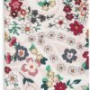 Colorful printed cotton napkin with floral and geometric designs