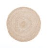 cotton lace placemat (3) Handmade lace edge cotton yarn placemat 36cm beige