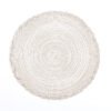 cotton lace placemat (4) Handmade lace edge cotton yarn placemat 36cm beige