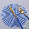 cotton ramie placemat (3) Oval cotton ramie placemat 30×40cm brown