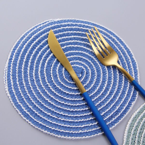cotton ramie placemat (3) Oval cotton ramie placemat 30×40cm brown
