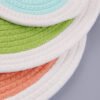 Cotton rope woven round placemat 36cm green