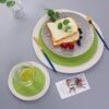 Cotton rope woven round placemat 36cm green