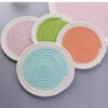 Cotton rope woven round placemat 36cm green