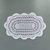 crochet oval table mat (4) Handmade crochet lace oval placemat 20×35cm white beige