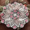 crochet pineapple lace tablecloth (3) Handmade crochet pineapple lace tablecloth 45cm vintage patchwork