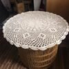 crochet snowflake placemat (1) Handmade crochet snowflake round placemat white lace cotton