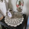 crochet snowflake placemat (6) Handmade crochet snowflake round placemat white lace cotton