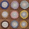 crochet starburst placemat (32) Handmade crochet starburst placemat with colorful edges