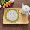 crochet starburst placemat (6) Handmade crochet starburst placemat with colorful edges