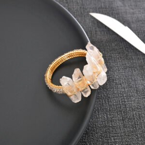Metal Woven Crystal Napkin Ring