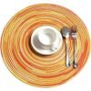 dyed ramie placemat (2) Dyed ramie round placemat 36cm grey