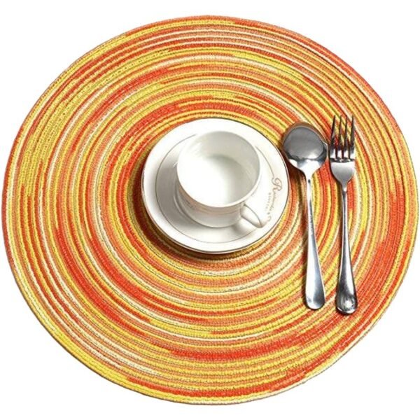 dyed ramie placemat (2) Dyed ramie round placemat 36cm grey