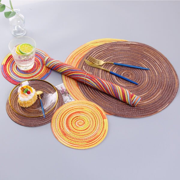 dyed ramie placemat (3) Dyed ramie round placemat 36cm grey