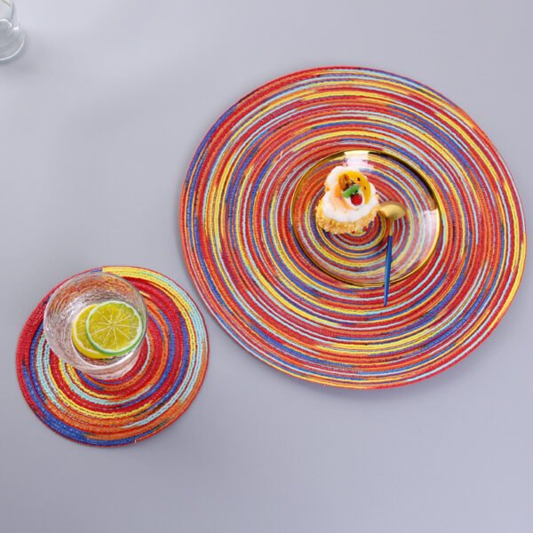 dyed ramie placemat (4) Dyed ramie round placemat 36cm grey
