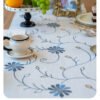 embroidered cotton linen runner