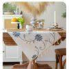 embroidered cotton linen runner
