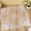 european embroidered lace table runner floral oval rectangle (1) round square embroidered lace tablecloth white glossy matte