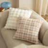 faux fur cushion (4) Faux rabbit fur plush cushion cover 45x45cm soft luxury texture