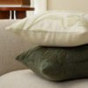 Floral embroidered botanical cushion cover 45x45cm