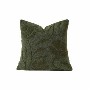 Floral embroidered botanical cushion cover 45x45cm