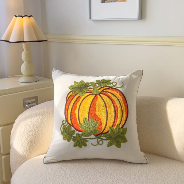 floral embroidered cushion (4) Embroidered floral cotton cushion cover 45x45cm