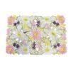 Rectangular floral leaf embroidered placemat