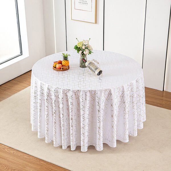 Geometric Foil Printed Polyester Tablecloth | GeoWeave