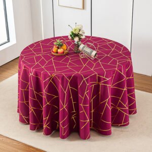 Geometric Foil Printed Polyester Tablecloth | GeoWeave