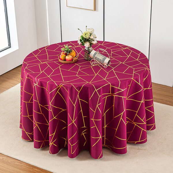 Geometric Foil Printed Polyester Tablecloth | GeoWeave