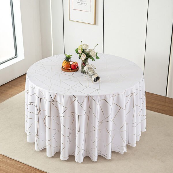 Geometric Foil Printed Polyester Tablecloth | GeoWeave