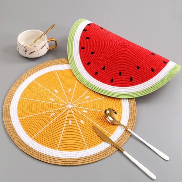 fruit placemat (3) Round watermelon placemat woven PP 38cm