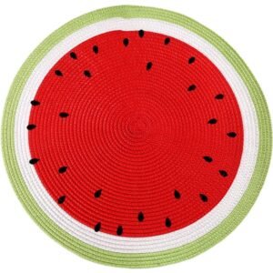 Round watermelon placemat woven PP 38cm