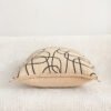 Geometric line chenille cushion cover in beige and gray tones 45x45cm