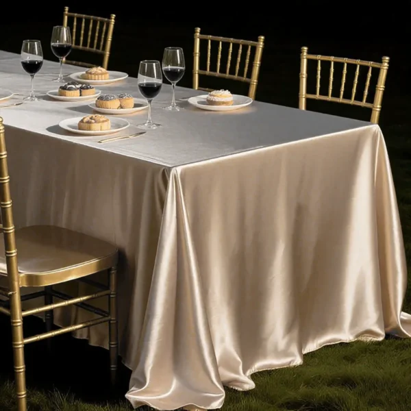 Gold High-Density Satin Tablecloth – Thickened Polyester Banquet Linen
