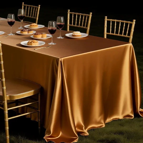Gold High-Density Satin Tablecloth – Thickened Polyester Banquet Linen