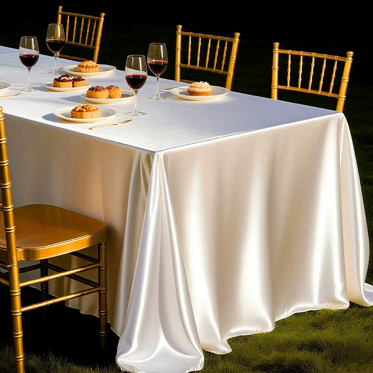 Luxury banquet tablecloth – high-density polyester satin GeoWeave