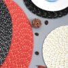 Metallic round placemat 38cm silver grey