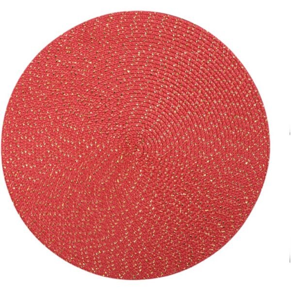 Metallic round placemat 38cm silver grey