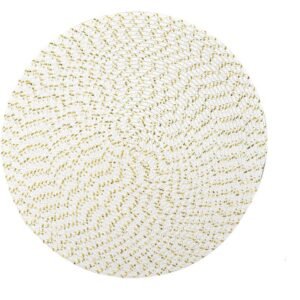 Metallic round placemat 38cm silver grey