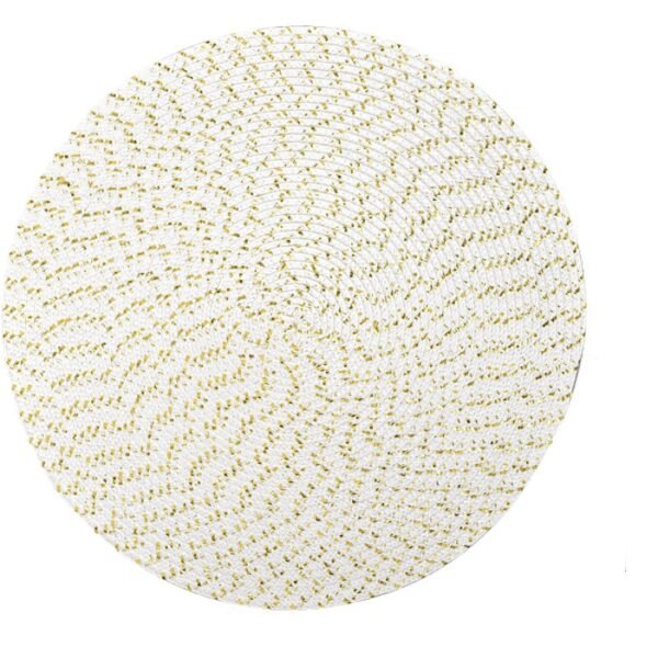 Metallic round placemat 38cm silver grey