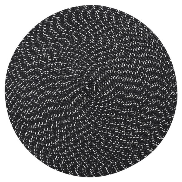 Metallic round placemat 38cm silver grey