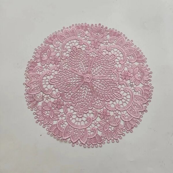 gold white embroidered lace doily round 26cm floral (10) gold white embroidered lace doily round 26cm floral