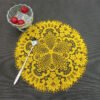gold white embroidered lace doily round 26cm floral (8) gold white embroidered lace doily round 26cm floral